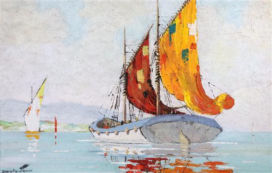 Cecil Rochfort DOyly John (1906-1993) Fishing boats off the coast 12.5 x 19.25in.